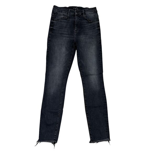 Mother High Waisted Looker Ankle Fray Jeans in Night Hawk Women's 25 - Picture 1 of 13
